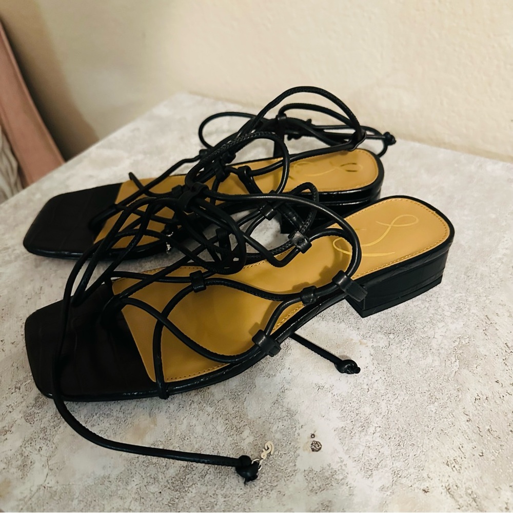 Sam Edelma Black DAFFY SANDAL Elegant Black Strappy Sandals Size 7.5 - Picture 5 of 12